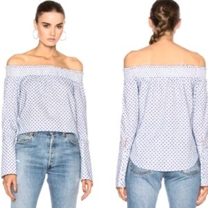 Derek Lam 10 Crossby blue Swiss dot top